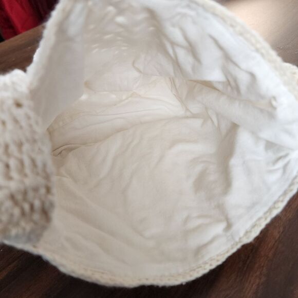 New Handmade Crochet Cotton Granny Square Crossbody Mini Bag Lined Purse Cream - Picture 4 of 11